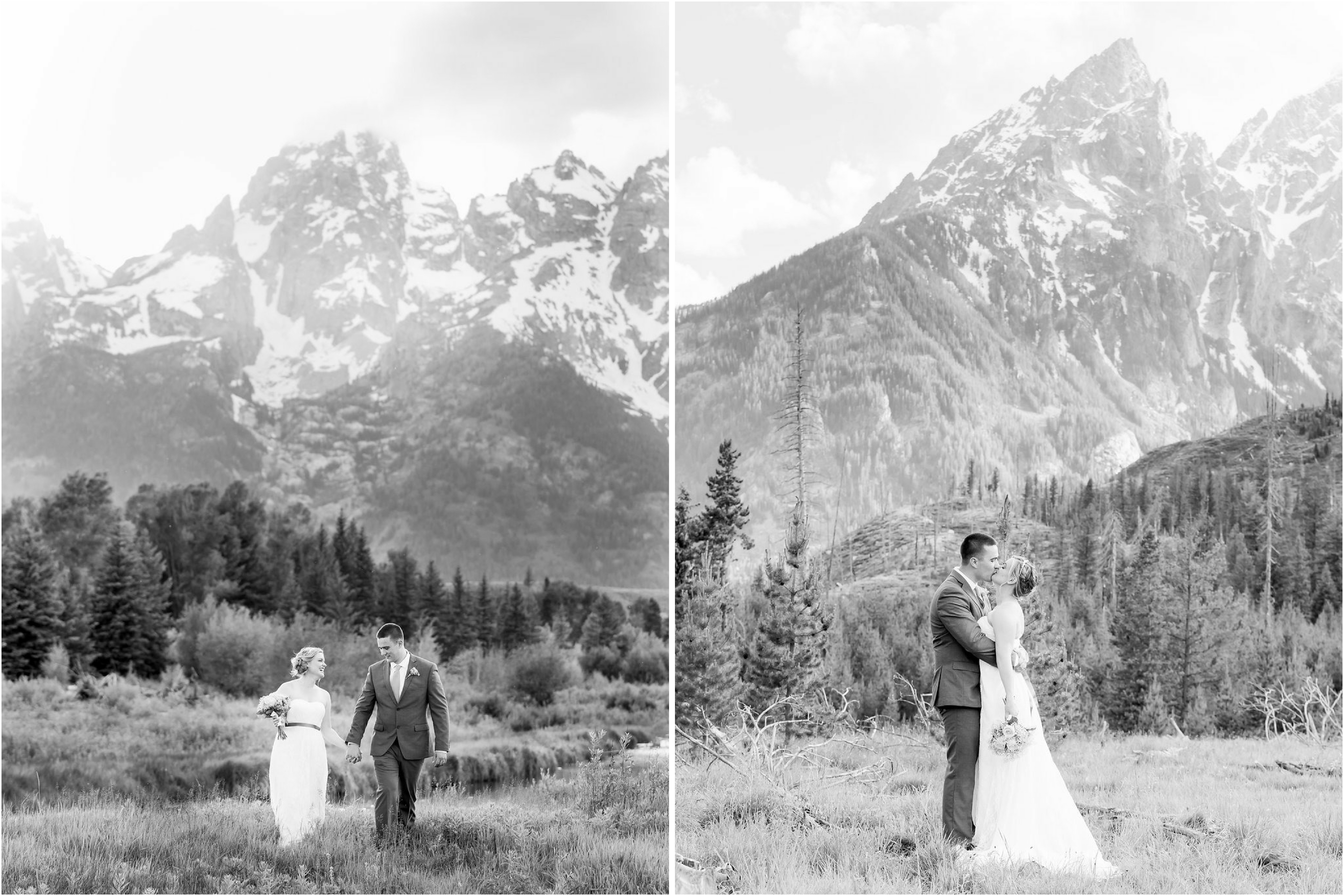 Grand Teton Valley Wedding black and white