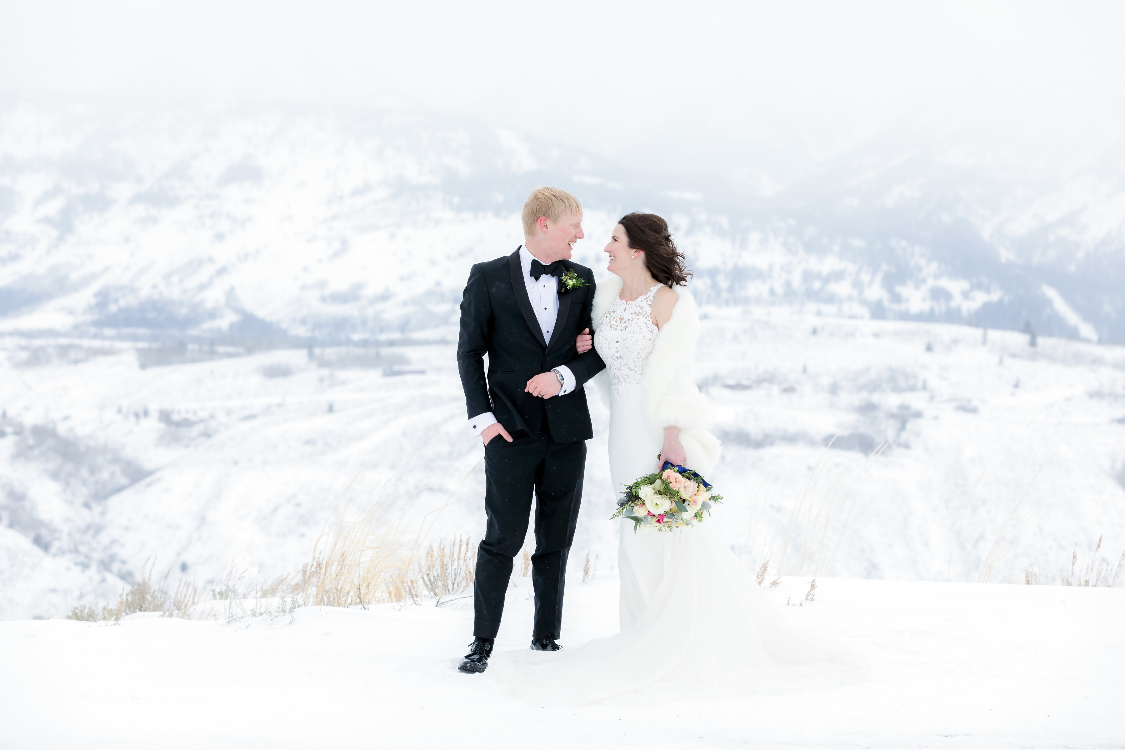 Grand Teton wedding in the winter