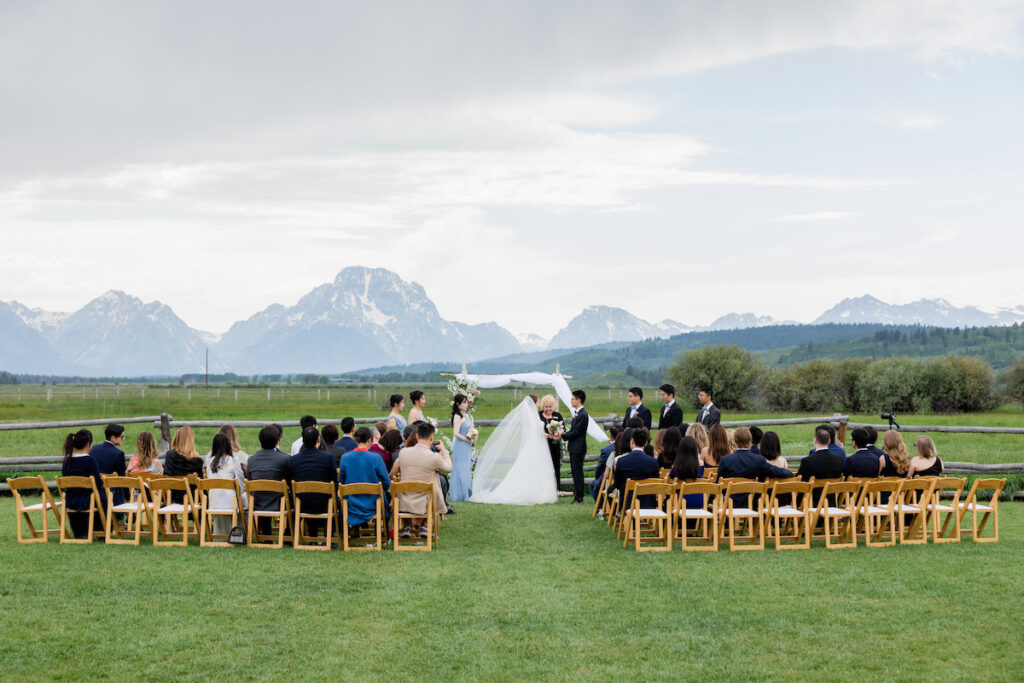Intimate summer wedding ceremony at Diamond Cross Ranch in Jackson Hole | Jamye Chrisman | Wyoming Wedding Photographer