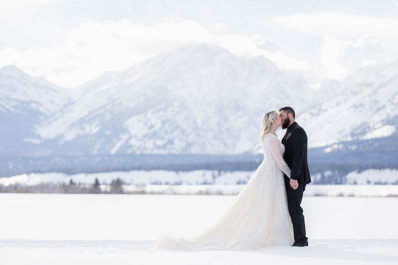 Grand Teton National Park is an amazing winter wedding venue in Jackson Hole. Jamye Chrisman photo