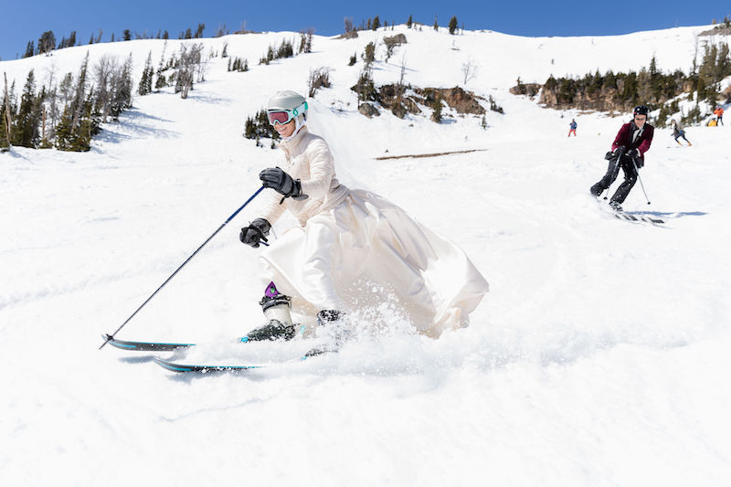 Winter wedding on skis at Jackson Hole Mountain Resort | Jamye Chrisman photo