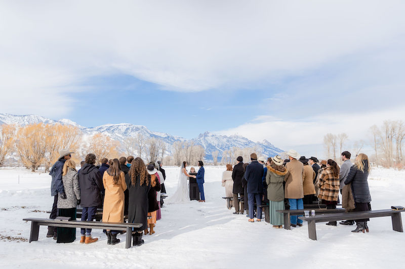 Winter wedding at Snake River Ranch in Jackson Hole