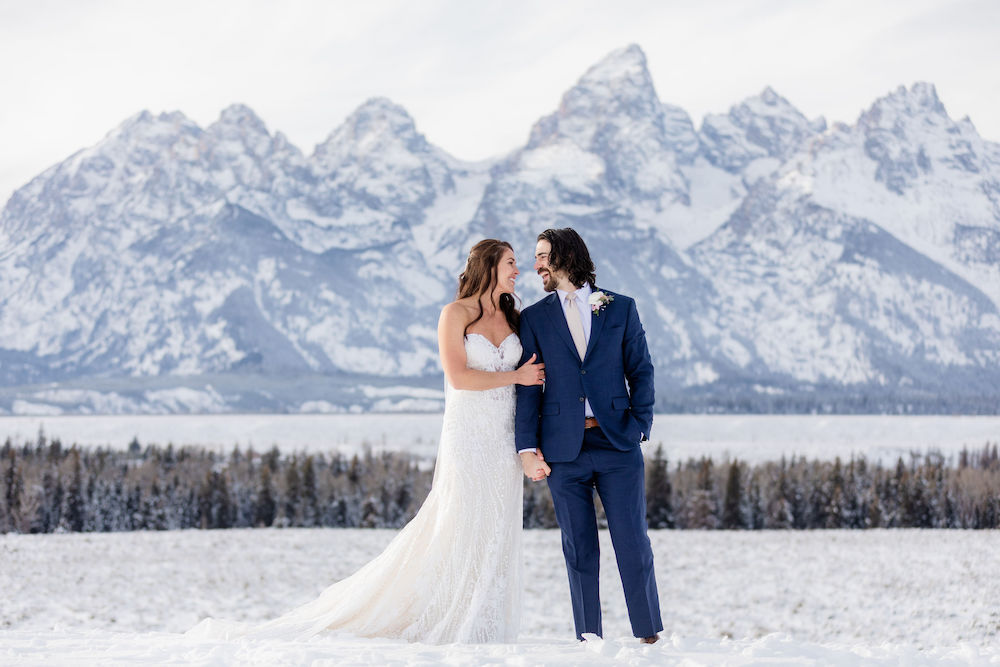Winter wedding in the Tetons